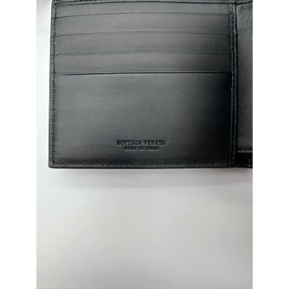 Bottega Veneta Intrecciato Bifold Wallet Mens Black Woven Leather - Picture 5 of 5